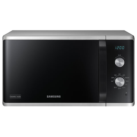 Микроволновая печь SAMSUNG MG23K3614AS/BW, объем 23 л, мощность 800 Вт, механическое управление, гриль, серебро