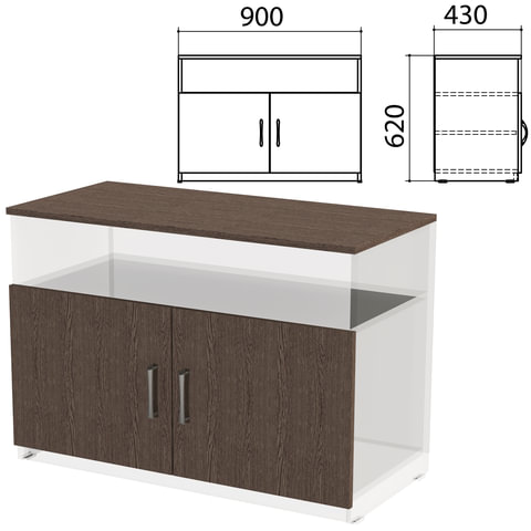 Крышка и фасады тумбы для оргтехники "Канц" 900х430х620 мм, цвет венге, ТК28.16.1