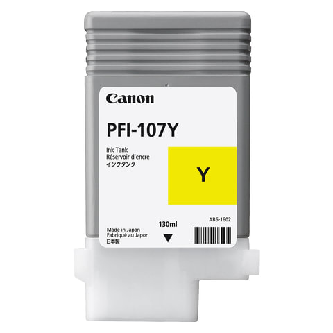 Картридж струйный CANON (PFI-107Y) iPF680/685/780/785, желтый, оригинальный, 130 мл, 6708B001