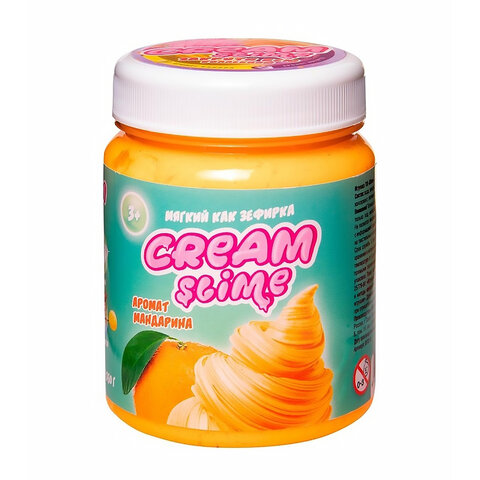 Слайм (лизун) "Cream-Slime", с ароматом мандарина, 250 г, SLIMER, SF02-K