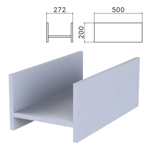 Подставка под системный блок "Бюджет", 272х500х200 мм, серая, 402669-030