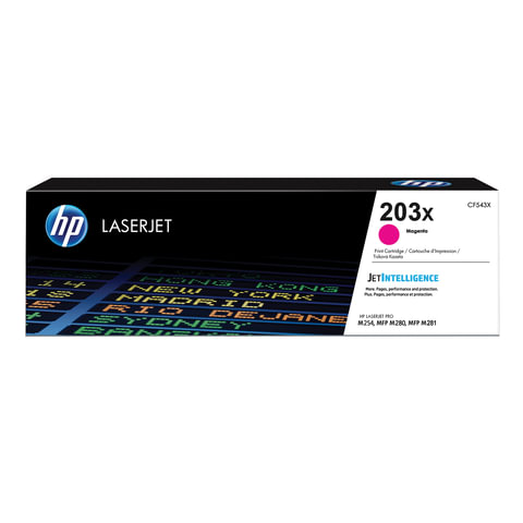 Картридж лазерный HP (CF543X) LaserJet Pro M254/M280/M281, №203X, пурпурный, ресурс 2500 стр., оригинальный