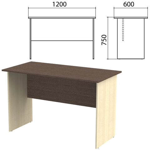 Стол письменный "Канц", 1200х600х750 мм, цвет венге/дуб молочный (КОМПЛЕКТ)